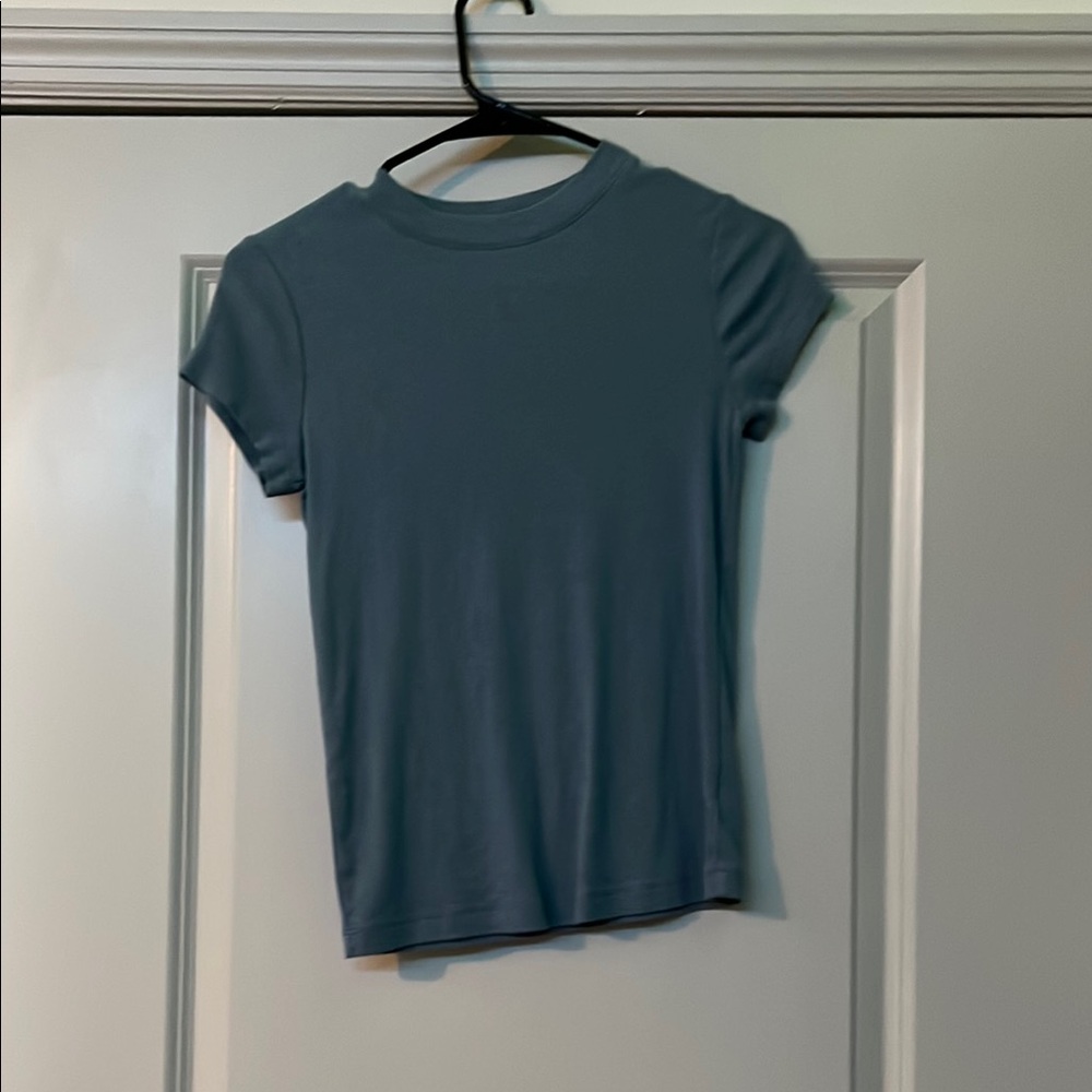 A New Day Fitted Blue Baby Sleeve Tee